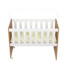 Mini Berço De Bebê Chiqueirinho Quarto Infantil Com Ridízios Acompanha Colchão 5 em 1 Branco Com Madeirado K7 Plus