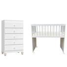 Mini Berço Moisés Alegria Com Colchão E Cômoda Gaveteiro Ternura Baby Branco Brilho - Incorplac Mini Berço Moisés Alegria Com Colchão E Cômoda Gaveteiro Ternura Baby Branco Brilho - Incorplac