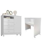 Mini Berço Moisés Alegria com Colchão e Cômoda Infantil Ternura Baby Branco Flex - Incorplac Mini Berço Moisés Alegria com Colchão e Cômoda Infantil Ternura Baby Branco Flex - Incorplac