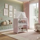 Mini Berço Moisés Com Colchão Grade Fixa Cor Rosa