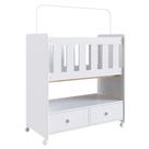 Mini Berço Moises Sem Colchao 2 Gavetas By510 Branco Comm Branco