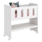 Mini Berço Moisés Zain Branco Acetinado com Colchão - Reller