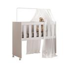 Mini Berço Multifuncional com Colchão e Rodízios Rubi em MDF 40cm Cor Branco - Tigus