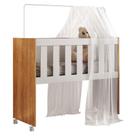 Mini Berço Multifuncional Rubi com Colchão Branco Amadeirado - Tigus Baby Mini Berço Multifuncional Rubi com Colchão Branco Amadeirado - Tigus Baby