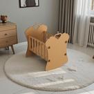 Mini Berço para Bebê Reborn Natural em MDF 4mm para Boneca com Pintura UV Branca