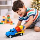 Mini Betoneira de Brinquedo Roda Livre, Plástico Resistente e Cores Vibrantes