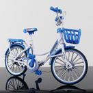 Mini bicicleta com ornamento de modelo de bicicleta de liga leve colecionável