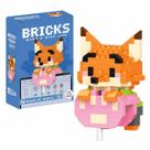 Mini Blocos de Montar Raposa Pixelado Colecionável - 202 Peç