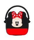 Mini Bolsa De Mão Minnie Silicone 13x13cm Disney