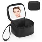 Mini bolsa de maquiagem Relavel com espelho LED 15x12x8 cm preta