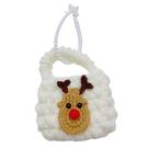 Mini bolsa de moedas de Natal com chaveiro feita à mão com renas