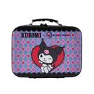 Mini Bolsa Kuromi para Acessórios e Maquiagem Com Espelho Preta e Lilás Klass Vough Mini Bolsa Kuromi para Acessórios e Maquiagem Com Espelho Preta e Lilás Klass Vough