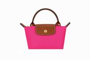 Mini Bolsa Lona Alta Qualidade Detalhes Em Couro Legítimo Estilo Longchamp