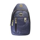 Mini Bolsa Mochila Transversal Cross Body Sport Alça Única Unissex Cadernos Tablet Smartphone Vários Bolsos Azul