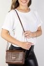 Mini bolsa transversal de couro croco Josi