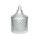 Mini bomboniere de vidro com tampa 10x6cm