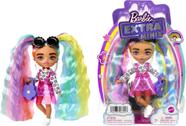 Mini Boneca Barbie Extra 6 - Vestido Estampado Floral - 14cm