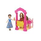 Mini Boneca Disney Princesas Bela com Estábulo e Cavalo JHH06