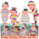 Mini Bonecas Bebê Triamisus 10 cm 4 Peças com Roupas de Animais Mini Bonecas Bebê Triamisus 10 cm 4 Peças com Roupas de Animais