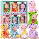 Mini bonecas Hanaive de 10 cm Reborn Realistic com roupa de dormir, 6 peças