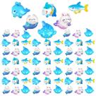 Mini bonecos de resina Sea Mermaid Shark Whale 120 unidades para bricolage