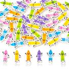 Mini borrachas Crayon CJiangPo 60 unidades para crianças, material escolar a granel