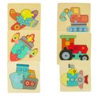 Mini Brinquedo Quebracabeça 3d De Madeira Colorido Infantil Un