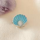 Mini Broche Concha Azul Esmaltada