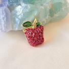 Mini Broche Maçã Mordida com Pedras