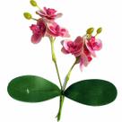 Mini buque de orquidea com folhas 20cm altura - pink