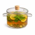Mini Caçarola de Vidro Canelado Tigela com Tampa 1500ml