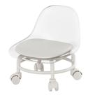 Mini Cadeira Infantil Pet com Rodinhas Transparente e Fosco Assento Almofadado