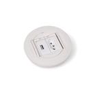 Mini caixa 1 Tomada 20a 1 USB Charger Redonda Para Móveis - Branca