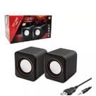 Mini Caixa De Som 2.0 Para Pc Notebook 6w Rms Usb