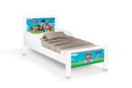 mini cama com proteção lateral branca da patrulha canina