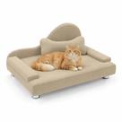Mini Cama Divã Pet Bela 70cm Para Gato Cachorro Veludo Bege - Abmaza