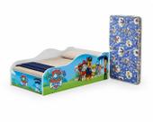 Mini Cama Infantil adesivada Patrulha Canina MDF com proteção lateral e Colchão Ortobom Mini Cama Infantil adesivada Patrulha Canina MDF com proteção lateral e Colchão Ortobom