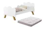 Mini Cama Infantil Angel Nuvem Proteção Lateral Com Colchão Incluso