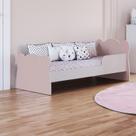 Mini Cama Infantil com Proteção Lateral 1590 Baby Móveis Percasa Branco/Rosa