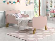 Mini Cama Infantil com Proteção Lateral Cambel Móveis Rosa com colchao