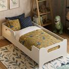 Mini Cama Infantil Encanto Menino Menina Conceito Modelo Montessoriano Branco Em MDF
