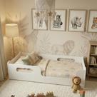 Mini Cama Infantil Encanto Menino Menina Conceito Modelo Montessoriano Branco Em MDF Mini Cama Infantil Encanto Menino Menina Conceito Modelo Montessoriano Branco Em MDF