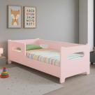 Mini Cama Infantil Encanto Montessoriana Para Quarto De Criança Menina E Menino Sem Colchão Com Proteção Lateral Rosa