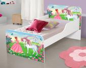 Mini Cama Infantil MDF com adesivo de personagens para Meninas
