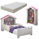 Mini Cama Magia Castelo Com Estante E Colchão Quarto Infantil