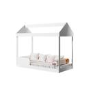 Mini Cama Montessoriana Casinha Infantil Com Proteção Lateral MDF Cor Branca