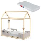 Mini Cama Montessoriana Liv Cinza Natural com Colchão - Matic Mini Cama Montessoriana Liv Cinza Natural com Colchão - Matic