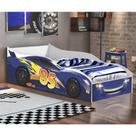Mini Cama para Quarto Infantil Carro Branco/Azul Mini Cama para Quarto Infantil Carro Branco/Azul