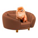 Mini Cama Poltrona Pet Lary Baby Para Cachorro Veludo Terracota - Abmaza