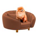 Mini Cama Poltrona Pet Lary Baby Para Cachorro Veludo Terracota - Abmaza
